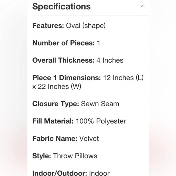 STUDIO MCGEE NWT velvet oval shaped throw pillow w/ tufted center -navy - Picture 6 of 6